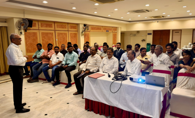 SIHRA officials interacting with Kanchipuram hoteliers at MM Hotels